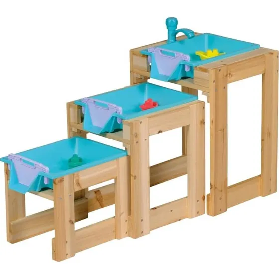 Happy People Wasser-Spieltisch 3er Set mit Schleusenfunktion