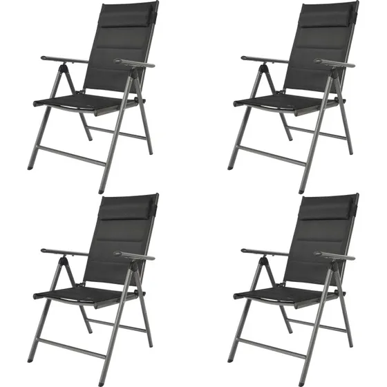 AXI Mack Campingstuhl Set 4 Stück Anthrazit/Schwarz