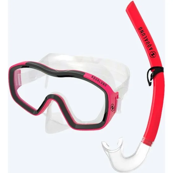 Aqualung Raccon Combo Schnorchelset Kinder Klar/Rot