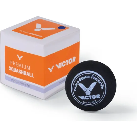 Victor Squashball schwarz, blauer Punkt, 36er Box