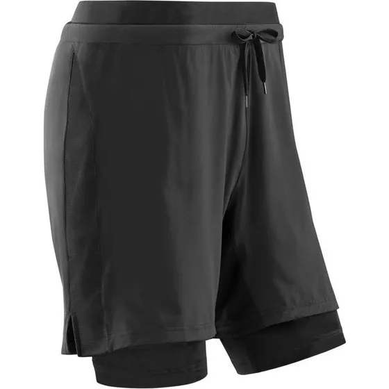 CEP Herren Laufhose 2in1 Shorts Schwarz W0815B