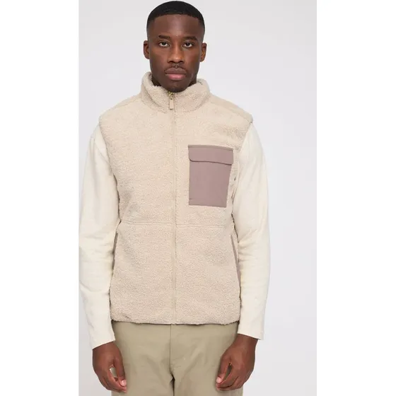 Mazine Padded Sherpa Vest natur gry brown
