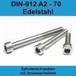 A2 Edelstahl Zylinderschraube M6x30 DIN 912, 50 Stück