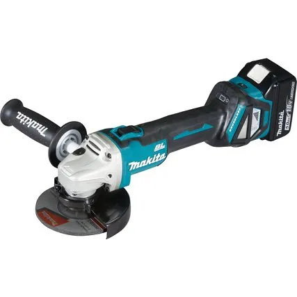 Makita DGA511RTJ Akku-Winkelschleifer 18 V/5,0 Ah, 2 Akkus + Ladegerät