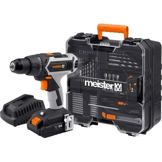 Meister Akku-Bohrschrauber-Set 20 V, 2 Ah, Mobile Werkstatt