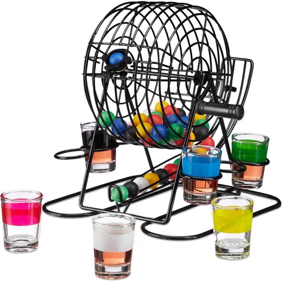 Bingo Trinkspiel in Bunt mit Bingomühle