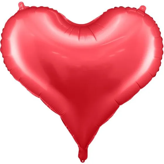 Satin-Folienballon Herz Rot 75x64,5 cm