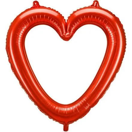 PartyDeco XXL-Folienballon Herzrahmen Rot 86x83,5 cm