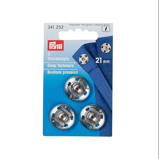 Prym Annhd-Druckknpfe 21 mm silber, 3 Stck