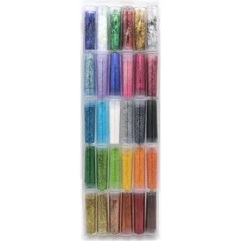 Folia Glitter-Set 30 Dosen 3 g farbig sortiert