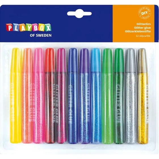 Glitter Glue Glitzerleim, 12 Farben 11 ml