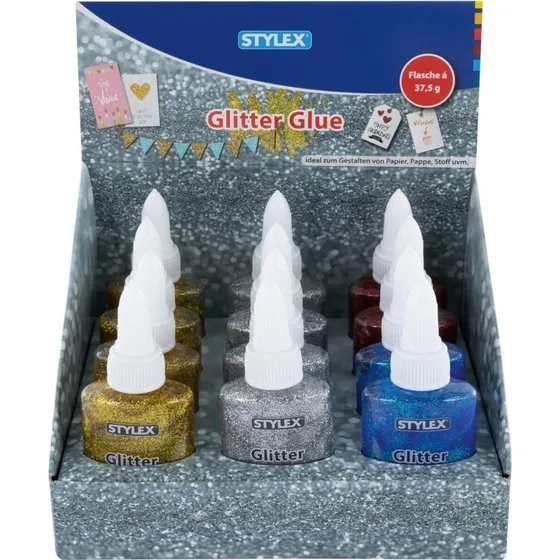 STYLEX Glitter Glue 37,5 g, 4 Farben sortiert