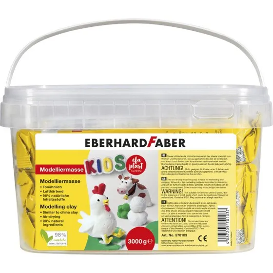 Eberhard Faber EFA Plast KIDS Modelliermasse 3 kg weiß