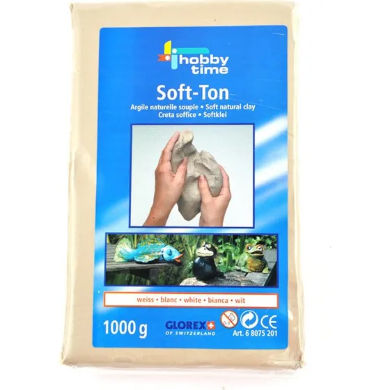 Glorex Hobby Time Soft-Ton lufttrocknend 1000g weiß