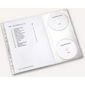 Leitz 4761-30-03 Prospekthülle A4 mit CD-Klappe, 5 Stück