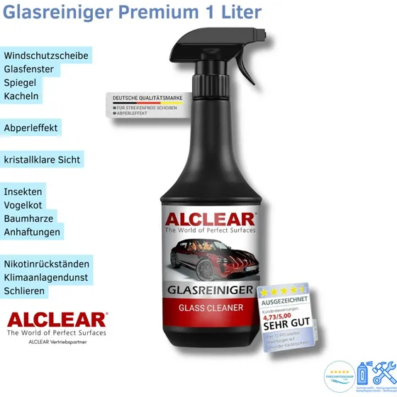 Alclear Glasreiniger 1 L streifenfrei & abperlend