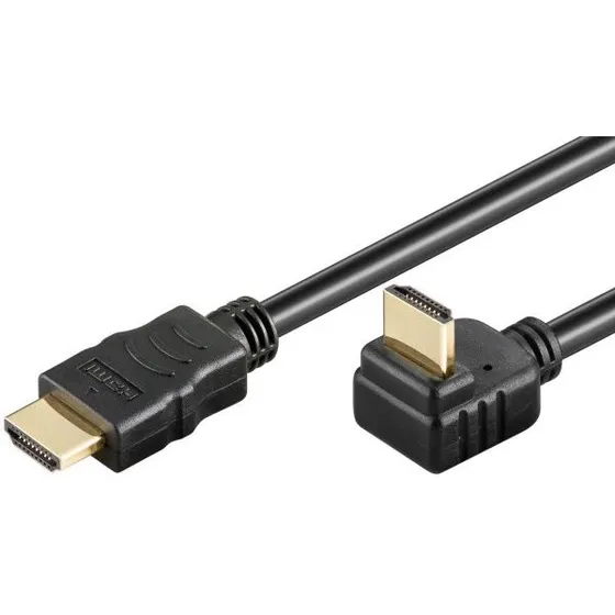 HDMI Kabel 2m gewinkelt mit Ethernet, vergoldet