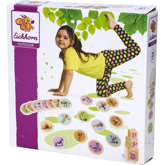 Eichhorn Outdoor Bewegungsspiel mit 20 Holzdiscs