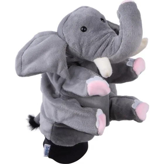 Elefant 29 cm Handpuppe weicher Plsch, beweglich, fr Fantasie & Sprachentwicklung