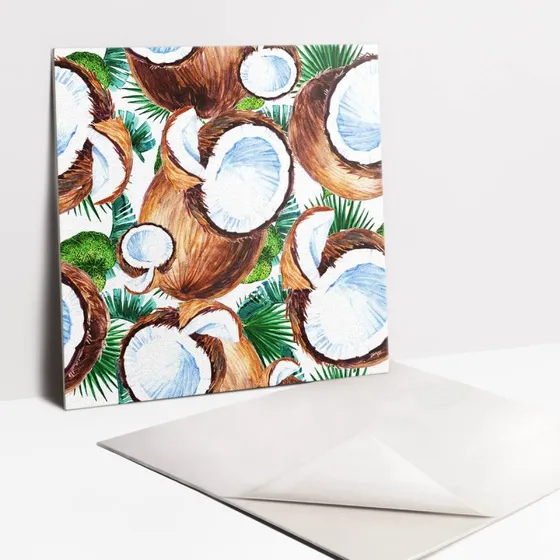 Kokosnuss-Fliesen, 9 St., selbstklebend, PVC, 1,6 mm