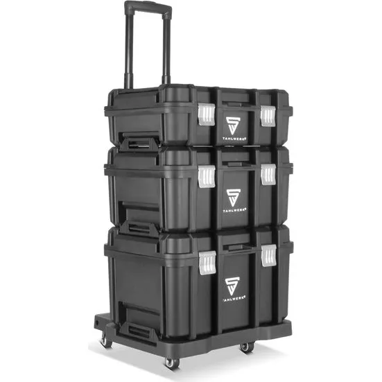 Stahlwerk Mobiler Werkzeugtrolley mit 3 Boxen und Teleskopgriff