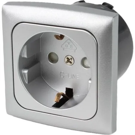 C-Line Presto Inprojal CBE Schuko Steckdose 230V silber
