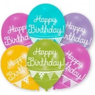Amscan 6er-Set Happy Birthday Wimpel-Luftballons 27,5 cm