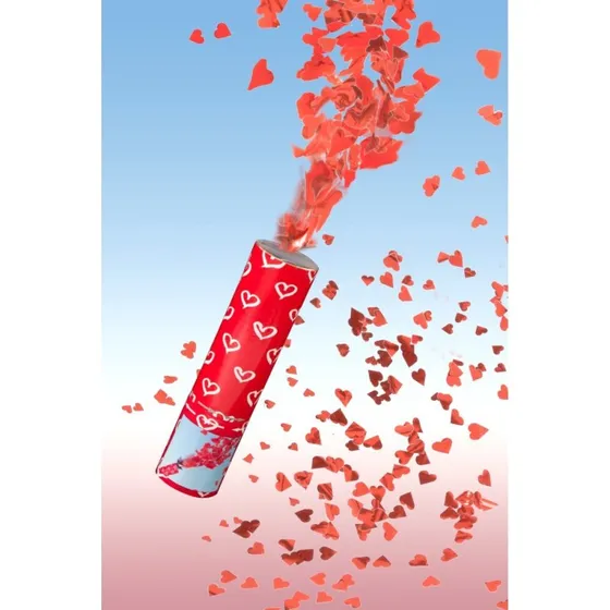 HerzShooter rote Herzen 20 cm Konfettikanone