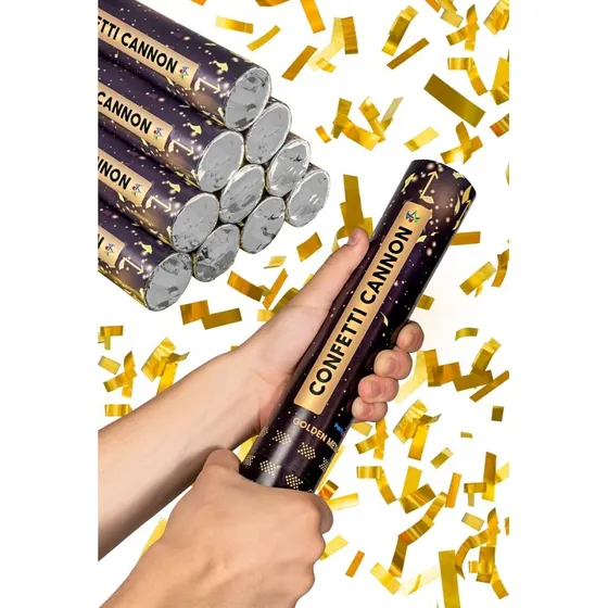 Partyjoker 10 Konfettikanonen Gold 30cm XXL