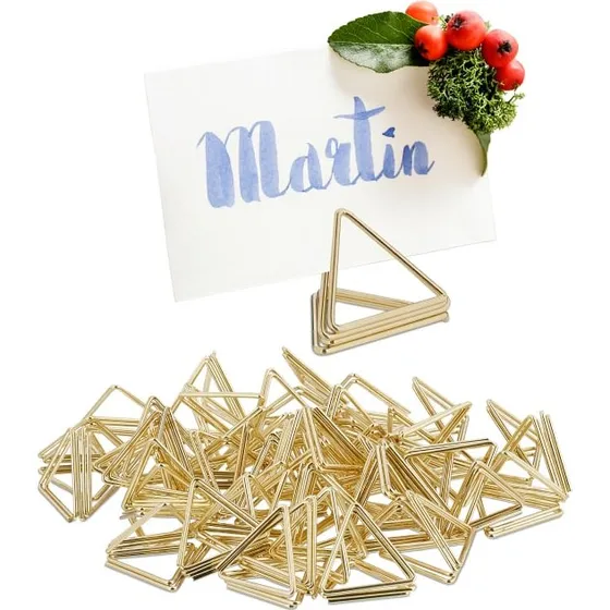 Goldene Dreieckstischkartenhalter 48er Set