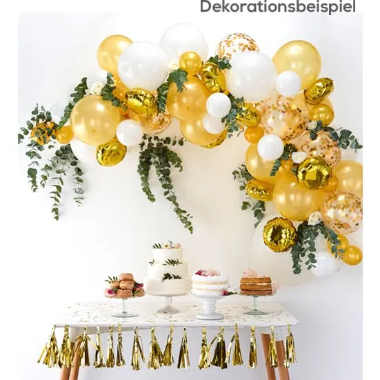 Ballongirlande 70-teilig weiß & gold