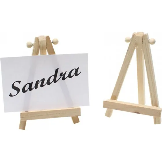 Holz-Staffelei 12er Set, 11x7 cm, naturbelassen oder wei lasiert