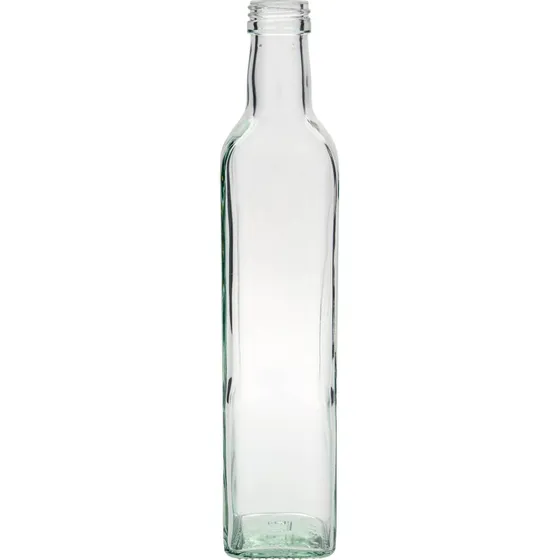 Marasca 500 ml Klarglasflasche quadratisch mit 31,5 mm Verschluss