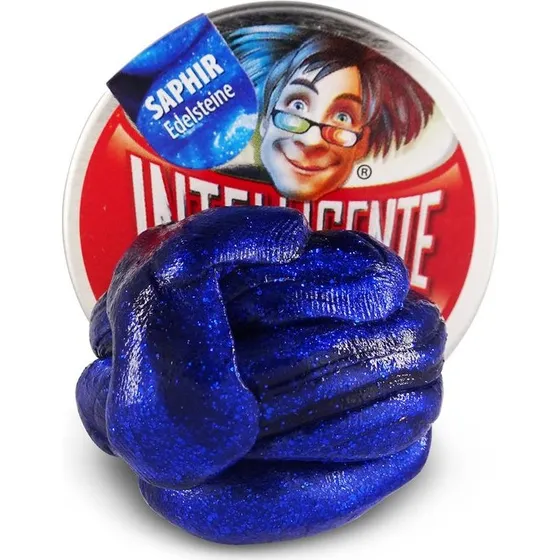 Intelligente Knete Klein Saphir, Saphirblau, Glitzer, Metalldose