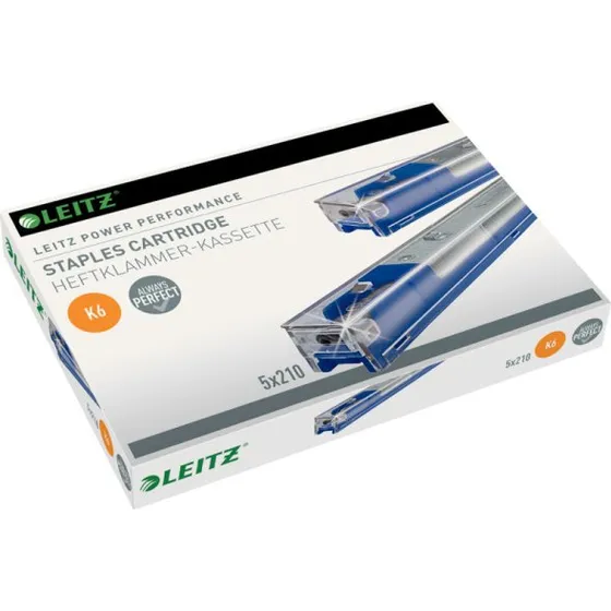 Leitz Heftklammerkassette K6 26/6 blau 5x210 St.