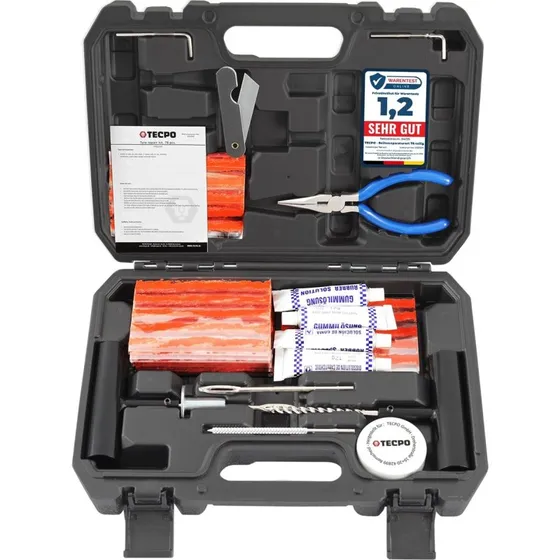 TECPO 78-teiliges Reifenreparaturset für PKW, Quads & Anhänger