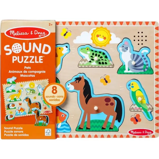MAD Pets Sound Puzzle Haustiere – 8-teiliges Holz-Klangpuzzle