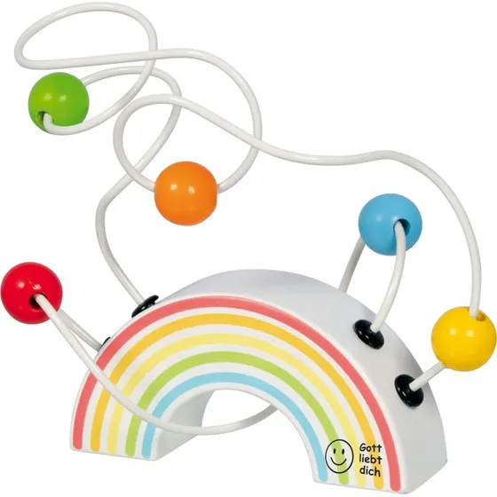 Smily Motorikschleife Regenbogen, Holz & Metall, ab 1 Jahr