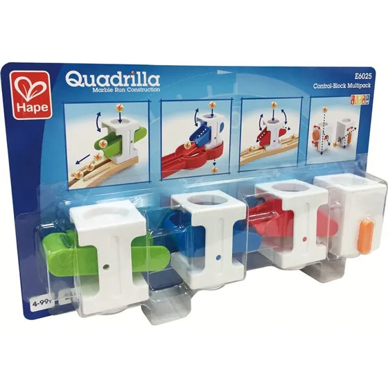 HAPE Kugelbahn Quadrilla Steuerblöcke 4er Set