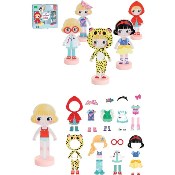 Vilac Mia Magnetpuppe mit 36 Outfits