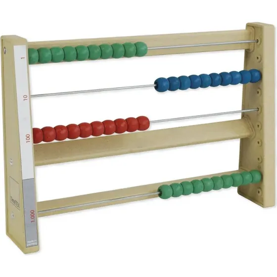 Montessori Premium Rechenrahmen aus RE-Wood, 4 Reihen
