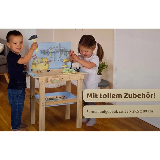 PLAYLAND Holz Werkbank Spielzeug Werkstatt ab 3 Jahren