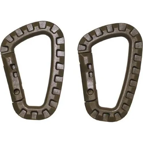 Coyote MFH Kunststoff-Karabiner 2er Pack, coyote