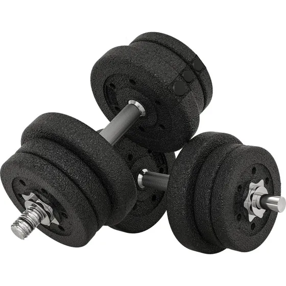 HOMCOM Kurzhantel Set 25KG Stahl Schwarz