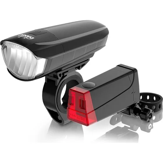 Dansi Fahrradleuchten Set 30/15 Lux schwarz