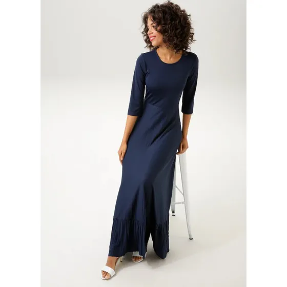 Aniston CASUAL Maxikleid mit Volant aus Plissee