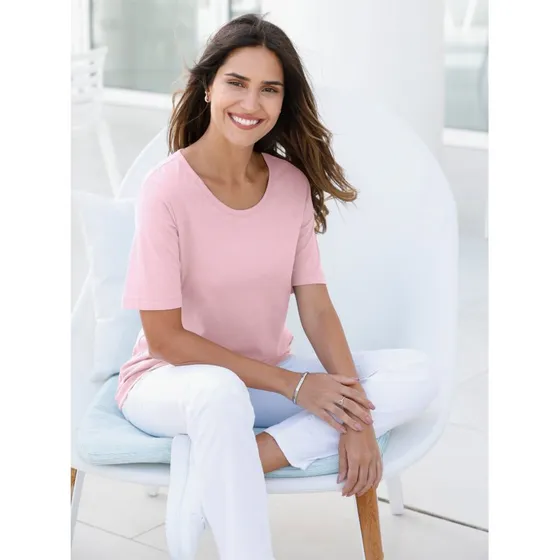 Herren-Kurzarmshirt tailliert, Rundhals