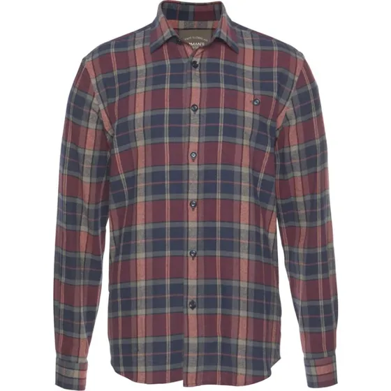 Man's World Flanellhemd blau-rot-grau