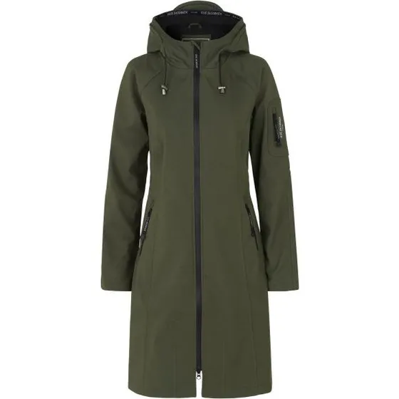 Ilse Jacobsen Damen Regenmantel lang Soft Shell RAIN37L armeegrn 44