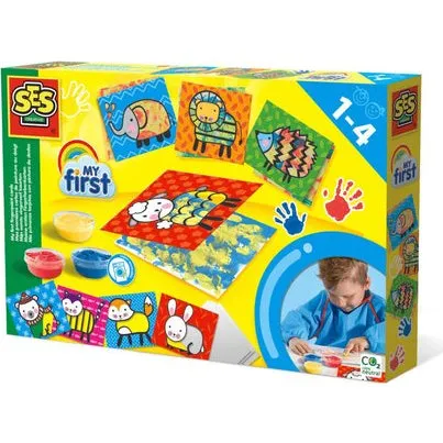 SES Creative My First Fingerfarbenkarten gelb, rot, blau